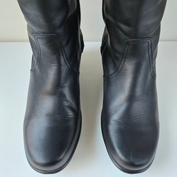 Dansko Risa Tall Leather Low Heel Black Riding Knee High Boots FLAW Womens Sz 39 - Picture 6 of 16